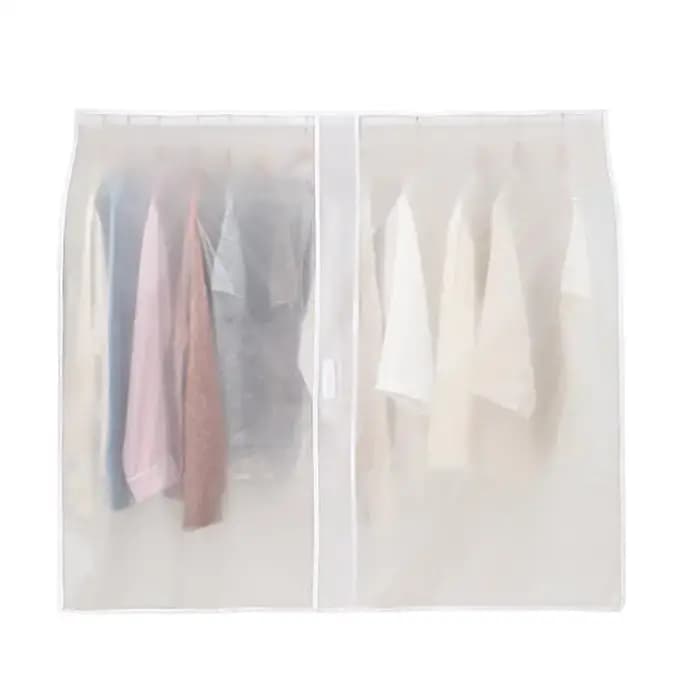 Housse anti-poussière translucide pour vêtements domestiques