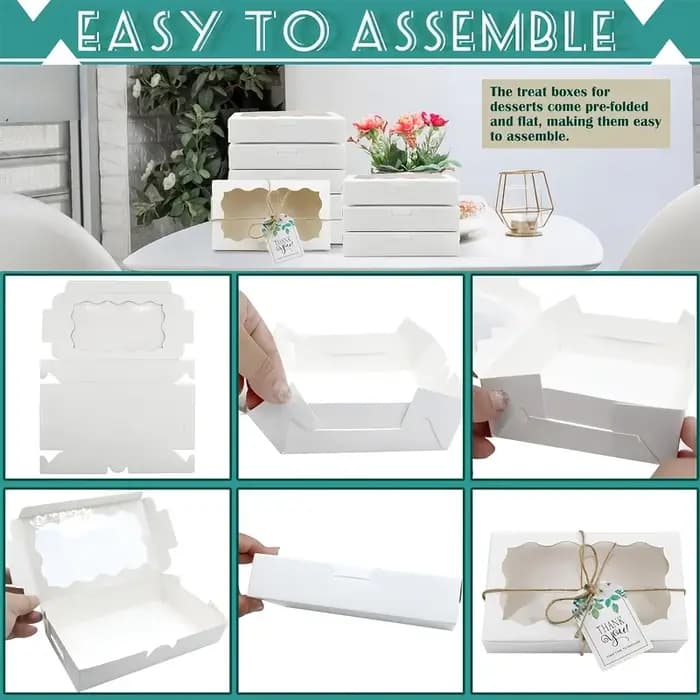 Cadeau pour elle/lui, 20 boîtes à biscuits avec fenêtre transparente