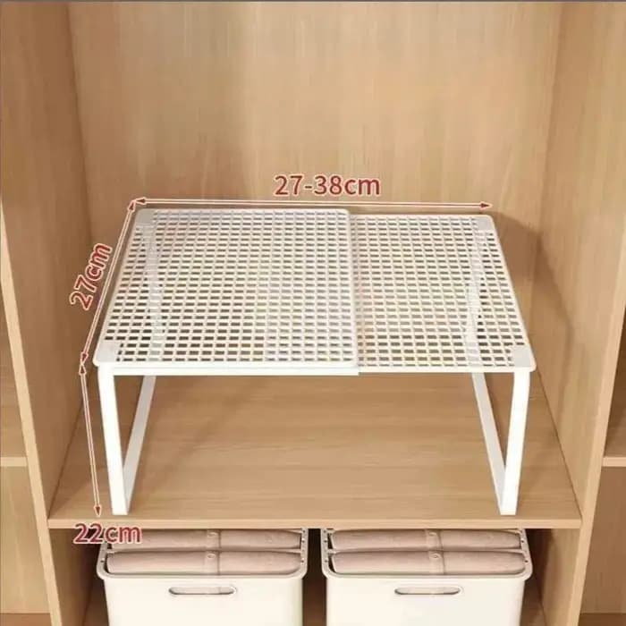 Étagère de rangement télescopique pour placard - Organisateur extensible sans perçage en acier au carbone pour armoire