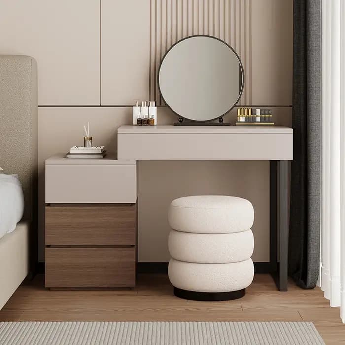 Coiffeuse De rangement italienne minimaliste bois confortable miroir Coiffeuse Design tiroir Meuble De Chambre meubles