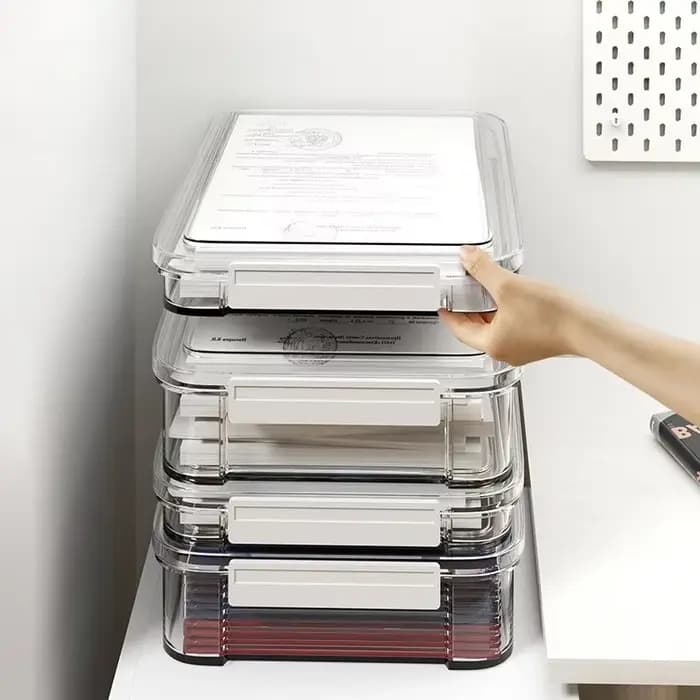 Nouvelle boîte de rangement de papier de bureau en acrylique Transparent
