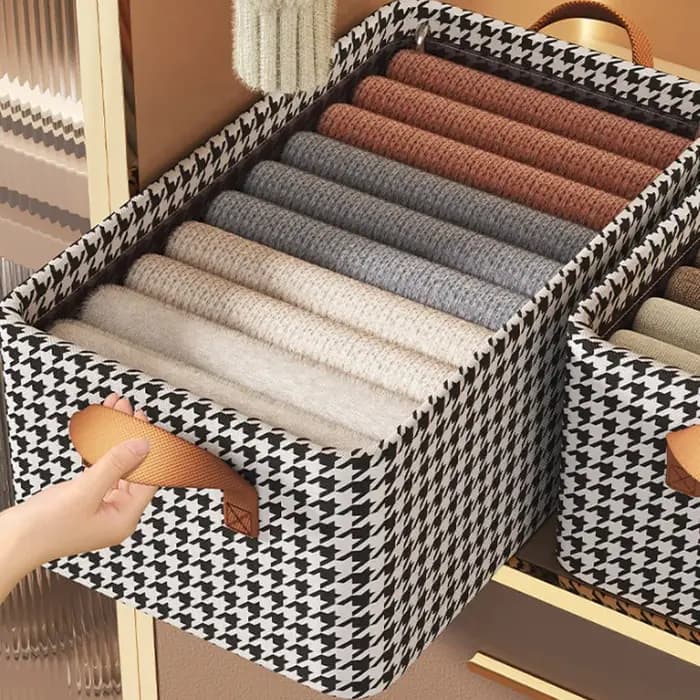 Boîte de rangement pliable en acier pour vêtements