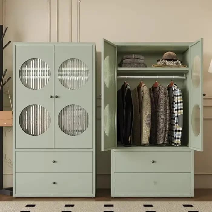 Simple jean garde-robe organisateur rangement vêtements chambre vanité armoire placard bébé Armario De Ropa De Madera meubles d'hôtel