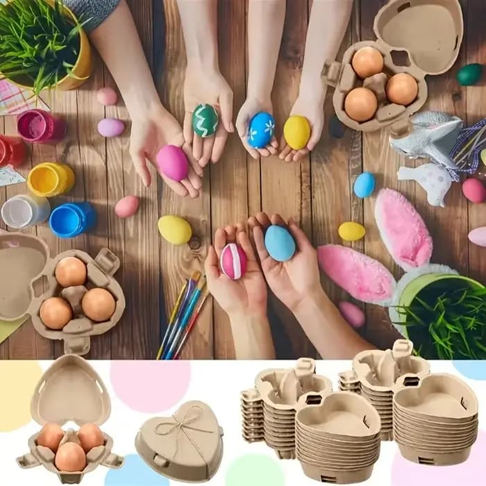 Boîtes en carton pour œufs de pâques en forme de cœur