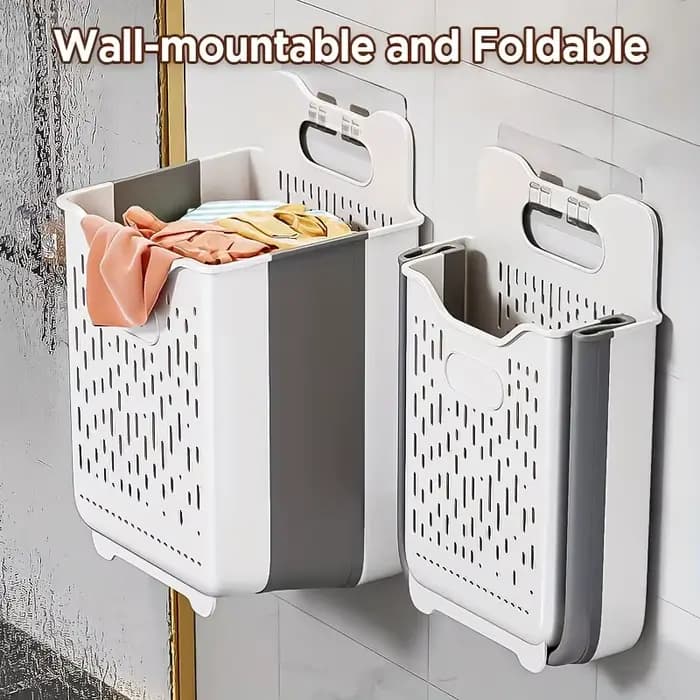 Panier à linge, panier à linge pliable mural suspendu avec poignée