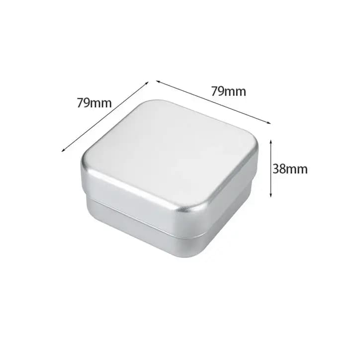 Boîte de rangement carrée portable en aluminium double couche avec couvercle