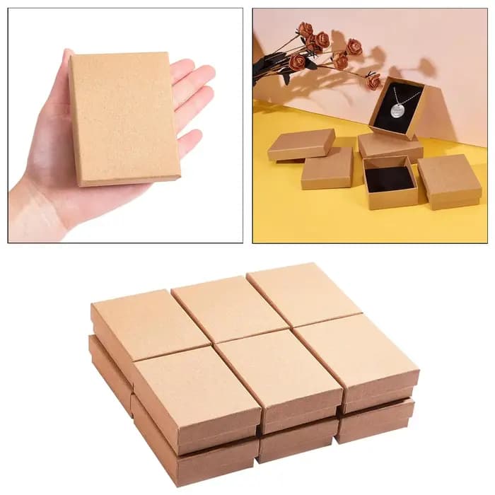 Boîte à bijoux en carton avec insert en coton pour l'expédition et la présentation de boucles d'orei