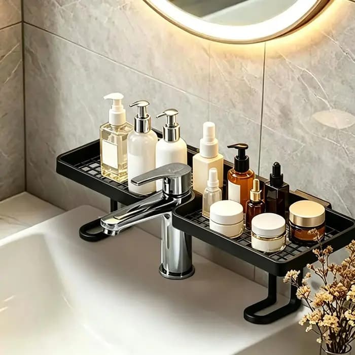 Étagère de salle de bain murale en U pour lavabo