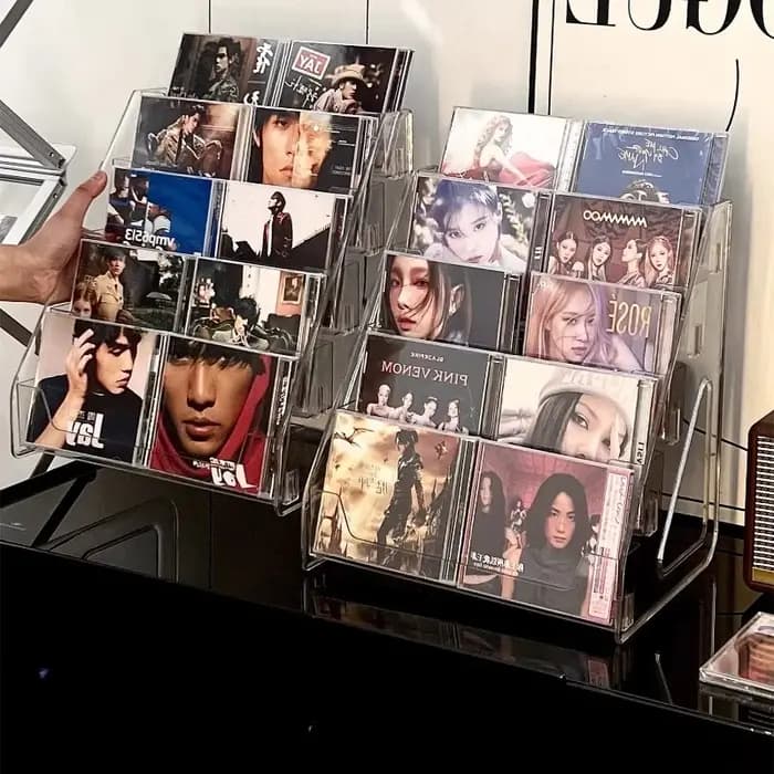 Vitrine de CD, présentoir de disques en acrylique pour la maison