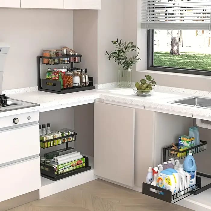 Ensemble de supports de rangement de cuisine sous évier