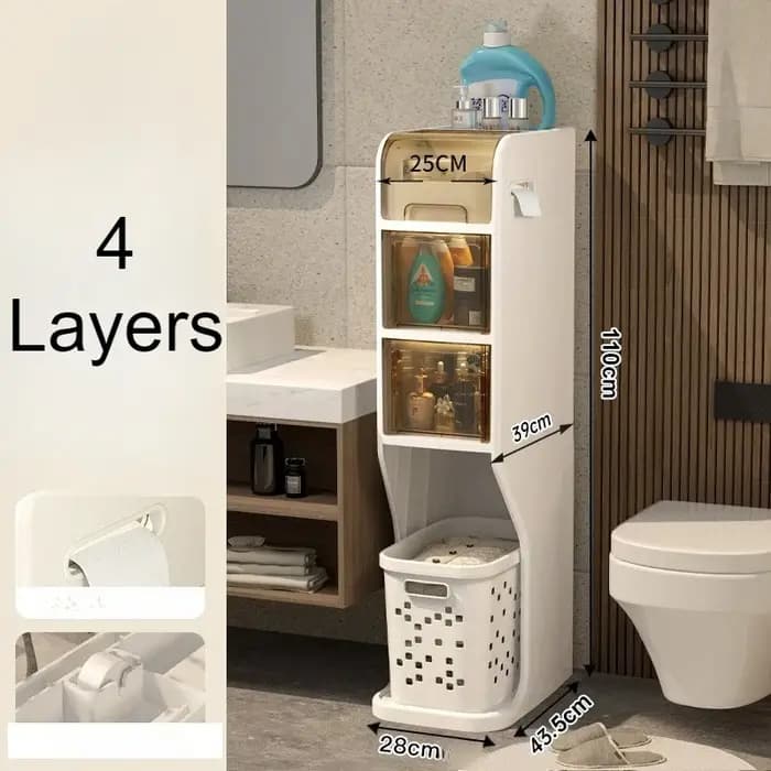 Étagères de rangement de fissures de salle de bain