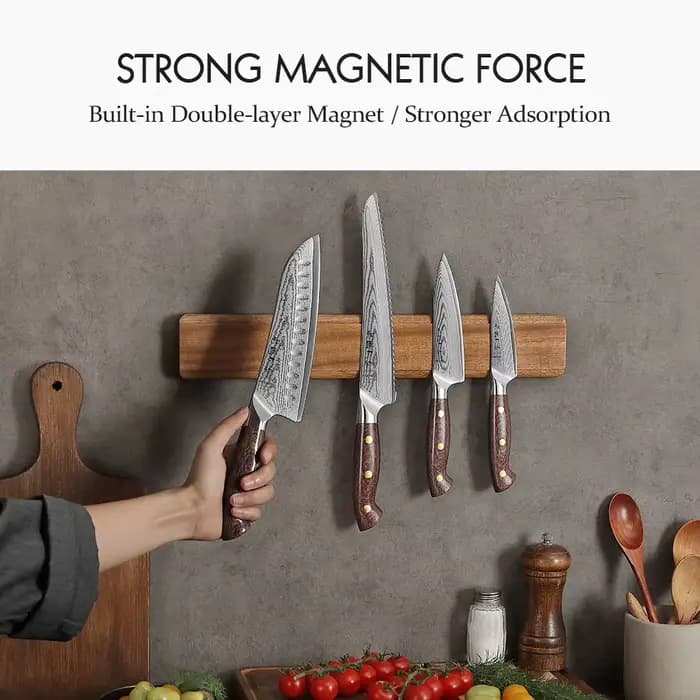 Hezhen porte-couteau magnétique 400mm accessoires de cuisine couteaux en bois outils de rangement