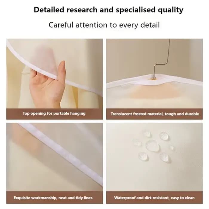 Housse de protection transparente imperméable pour vêtements