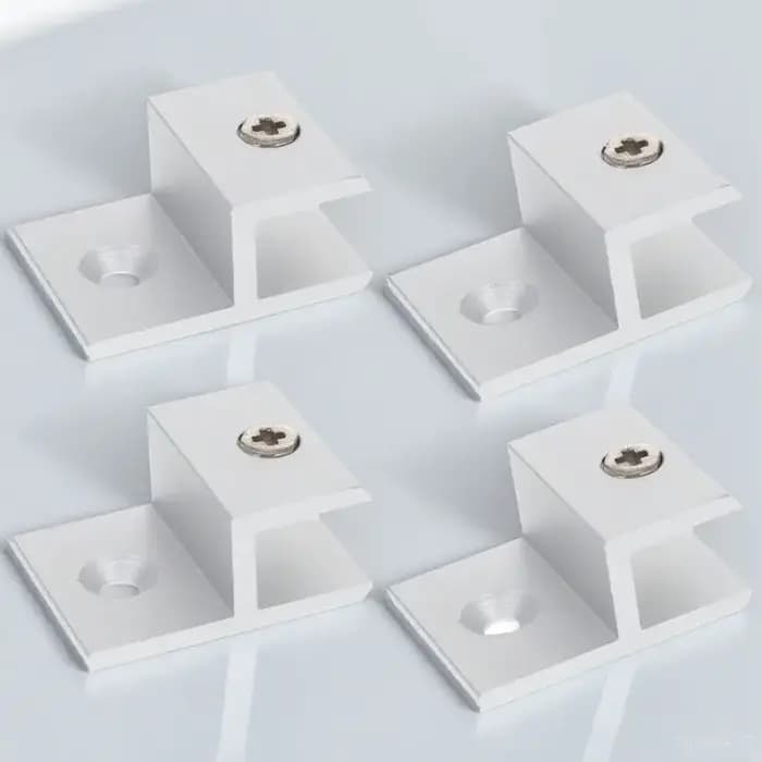 Support d'étagère en verre rectangulaire en aluminium
