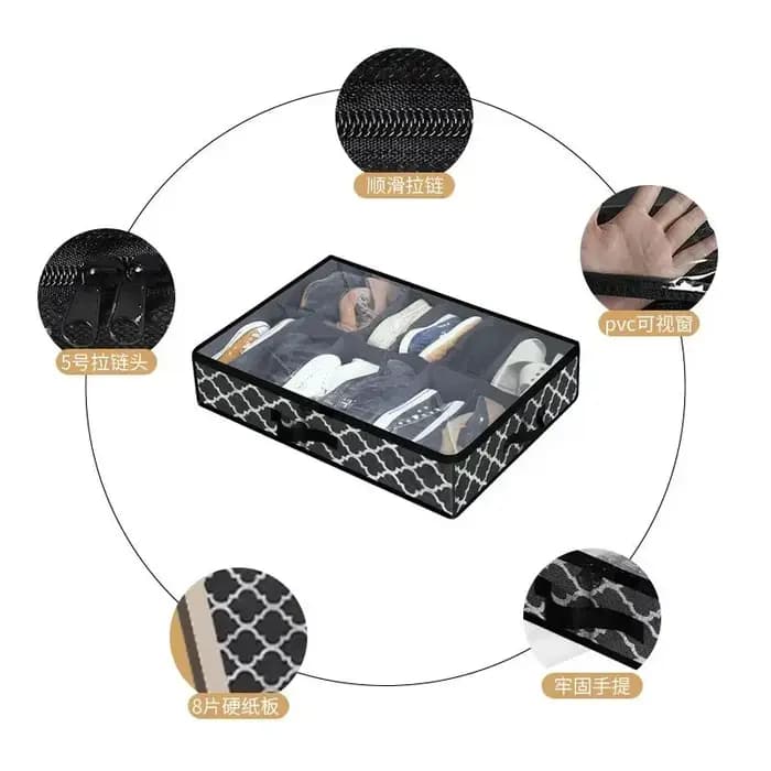 1 pièce Boîtes de rangement pliables pour chaussures sous le lit