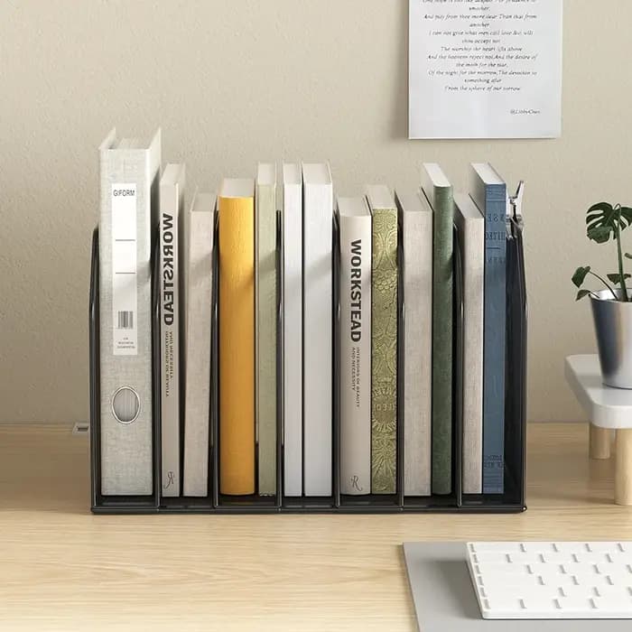 Trieur et dossiers verticaux en métal à 7 sections | Organisateur de porte-fichiers pour bureau