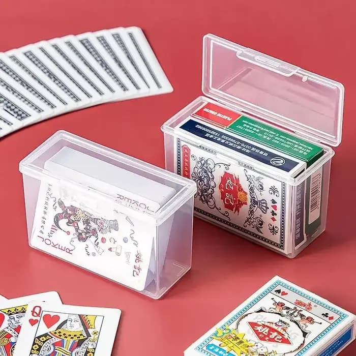 Boîte de rangement en plastique transparente pour cartes à jouer