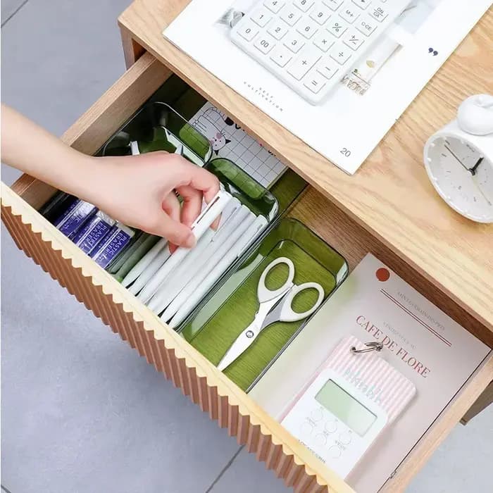 Boîte transparente organisateur de rangement bureau