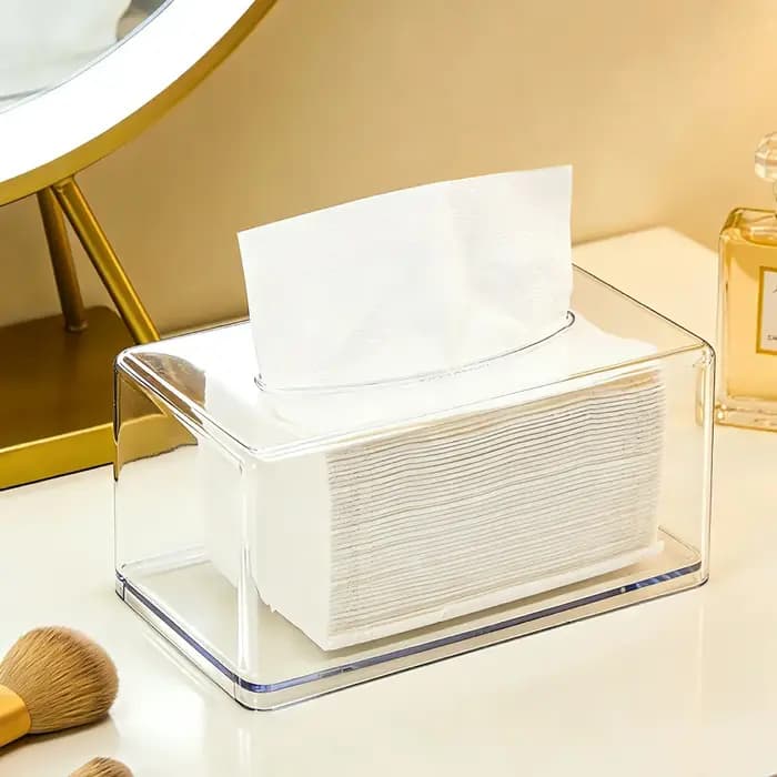 Boîte à mouchoirs en acrylique simple et transparente pour la maison, le salon, le restaurant, la voiture, le bureau, le rangement de bureau