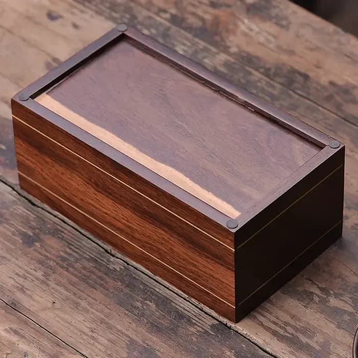 Boîte à mouchoirs en ébène avec incrustation de laiton, boîte de rangement en bois massif de Style chinois, accessoire décoratif rétro haut de gamme pour la maison