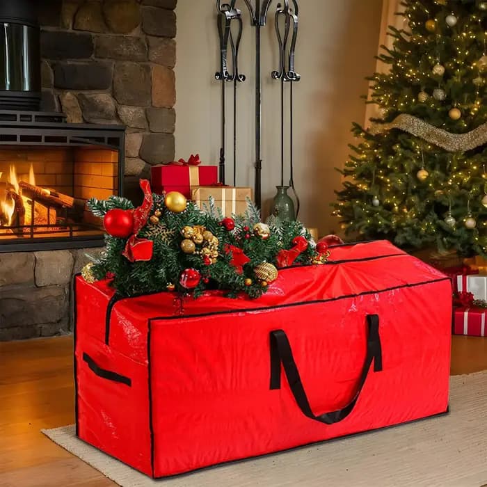 Sac de rangement pour sapin de Noël avec poignées renforcées et double fermeture éclair