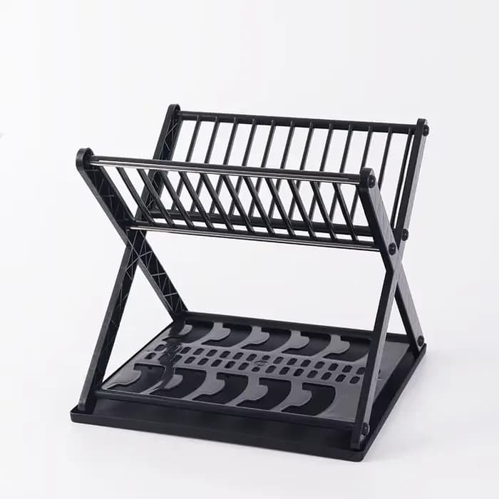 Rangement de vaisselle de cuisine en acier inoxydable, cloison de bureau à deux couches, grande capa