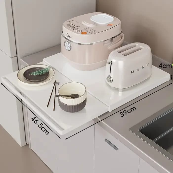 Support de rangement pour armoire extractible robuste – Étagère pour four à micro-ondes en acier au carbone