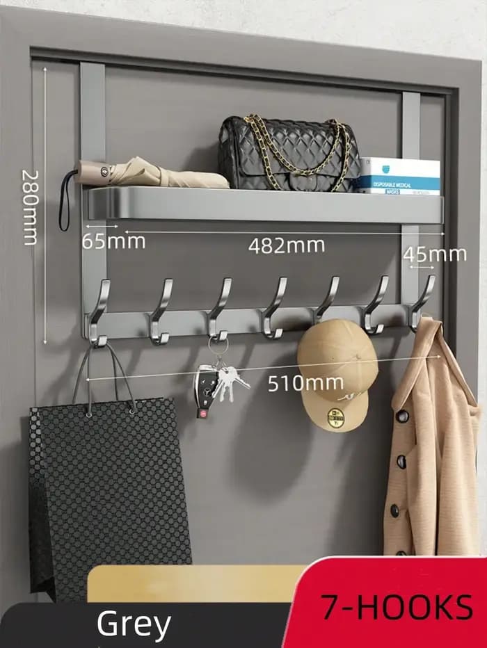 Support de rangement au-dessus de la porte facile à installer – Crochets métalliques multifonctionnels pour
