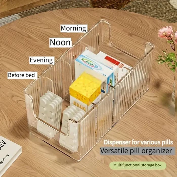 Boîte de rangement de médicaments transparente