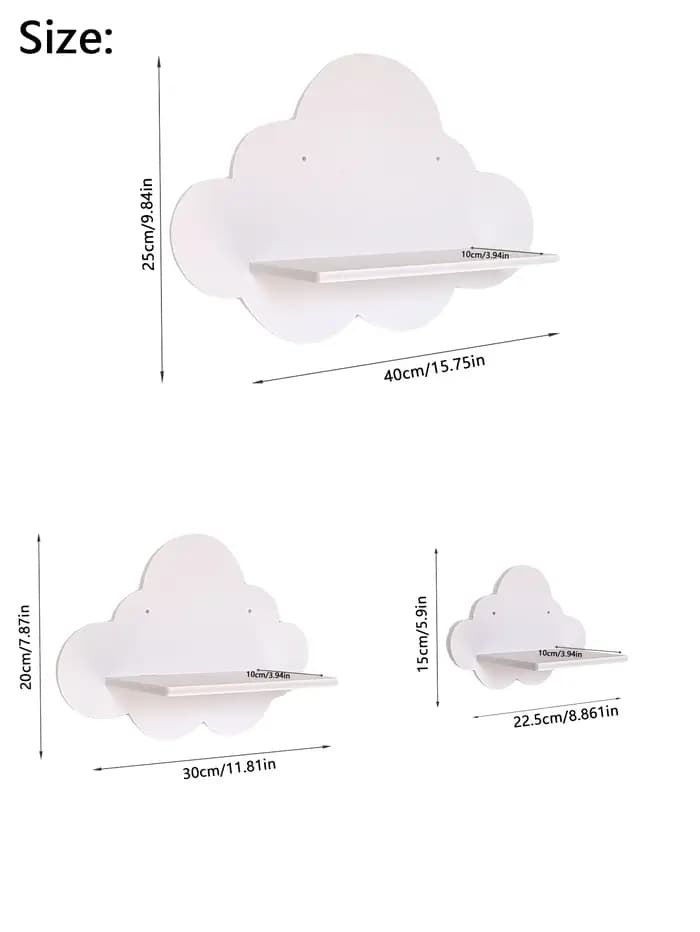 Ensemble de 3 étagères d'angle flottantes Beskadi Cloud