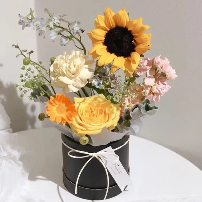 Boîte à Fleurs Ronde Portable pour ixde Mariage