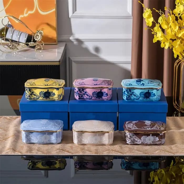 Boîte de rangement en céramique pour la maison