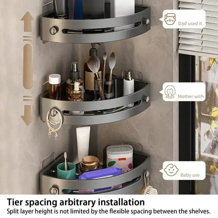 Étagère murale triangulaire pour salle de bain et WC
