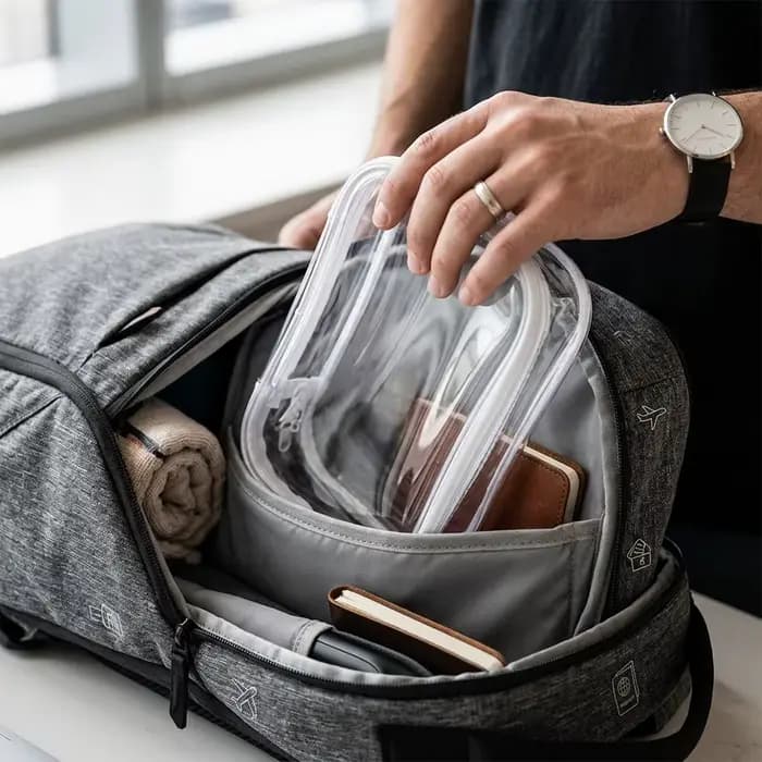 1 boîte de rangement rigide transparente avec fermeture à glissière - Organisateur de jeux de société en plastique