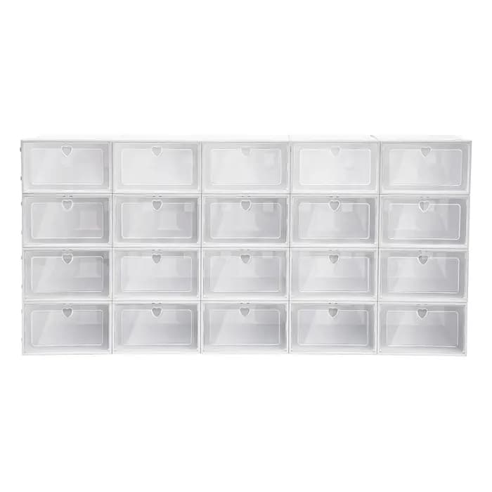 Boîtes à chaussures pliables, organisateurs de chaussures en plastique, étuis de rangement empilable