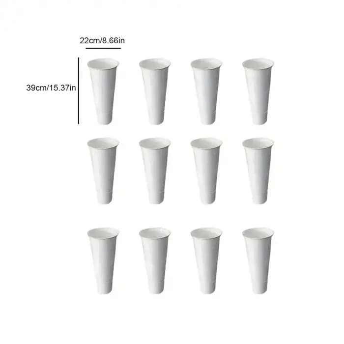 Étagère à fleurs en métal à 3 niveaux avec roulettes ou 12 pots de fleurs coniques, support de prése
