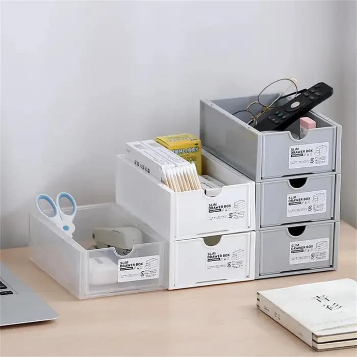 Boîtes de rangement empilables pour bureau, organiseur de papeterie et de cosmétiques, armoire combinée avec tiroirs pour la maison et le bureau