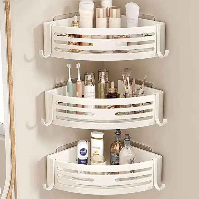 Étagère de rangement murale blanche pour salle de bain