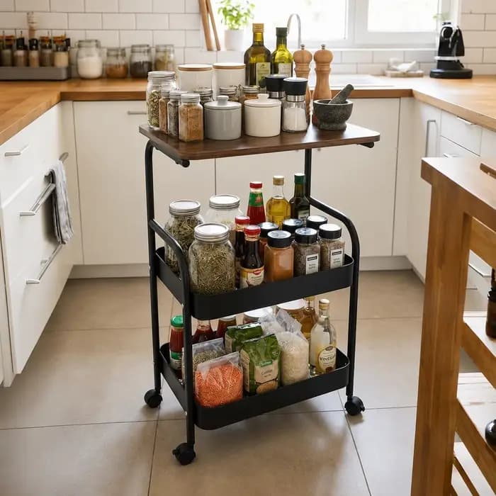 Étagère de rangement de chevet, organisateur mobile multi-niveaux pour la maison, le canapé du salon, support à collation pour fauteuil roulant