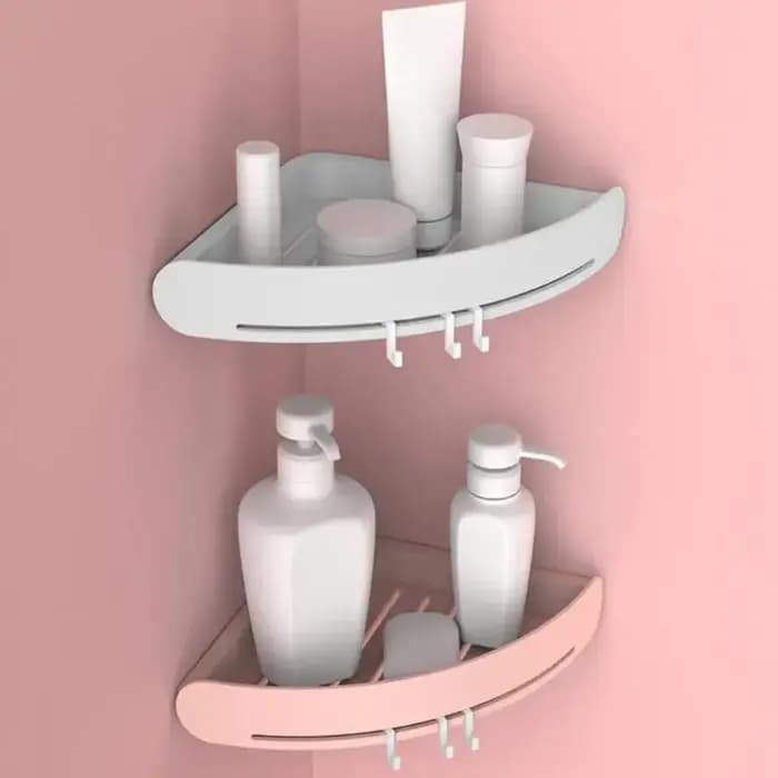 Étagère d'angle triangulaire T1 pour douche et shampoing