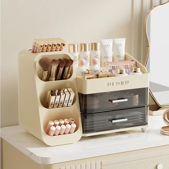 Uforu Boîte de rangement de cosmétiques pour la rentrée scolaire – Grande capacité