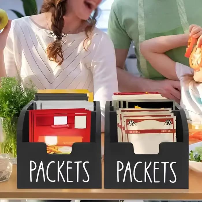 Boîte de rangement pour sachets d'épices de cuisine