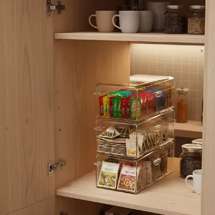 Boîte de rangement à 4 compartiments avec couvercle
