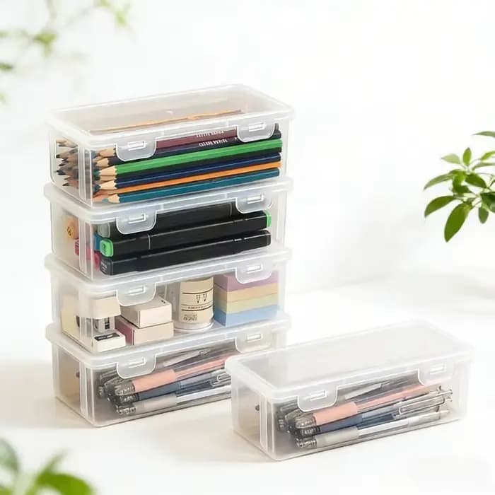 Grands boîtes de rangement en plastique transparent avec couvercles