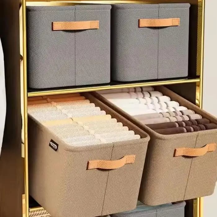 Organisateur de rangement portable pour chambre à coucher : Boîtes pliables en tissu pour pantalons