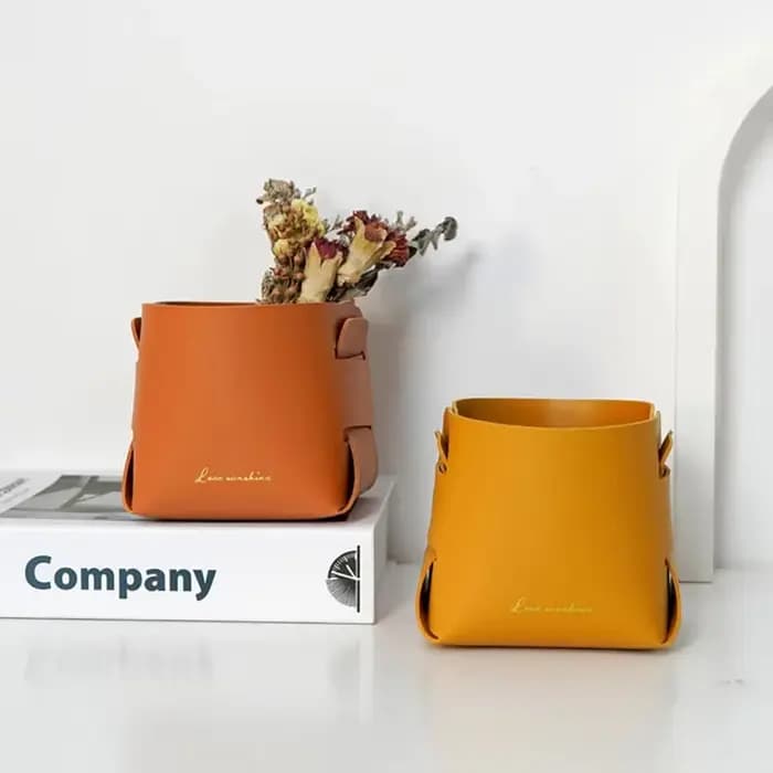 Boîte de rangement créative en cuir PU