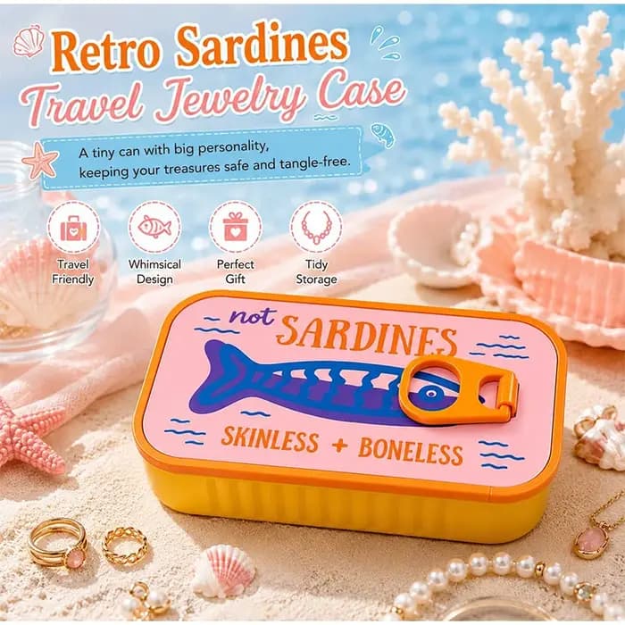 Boîte de rangement pour sardines, boîte à bijoux à ouverture coulissante imprimée en 3D, boîte à bijoux multicolore miniature portable pour la maison, artisanat décoratif, cadeaux.