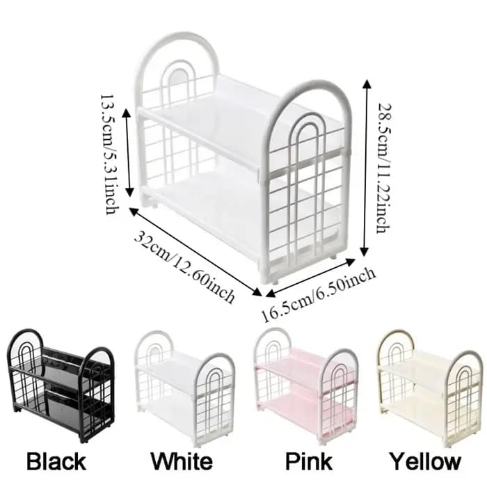 Étagère de rangement double couche en plastique
