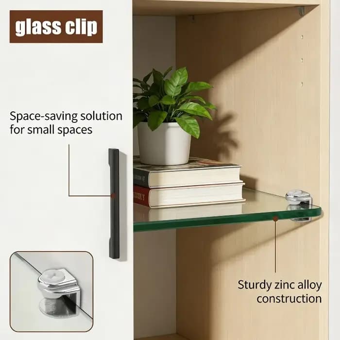 Supports de fixation réglables en alliage de zinc pour étagères en verre de douche