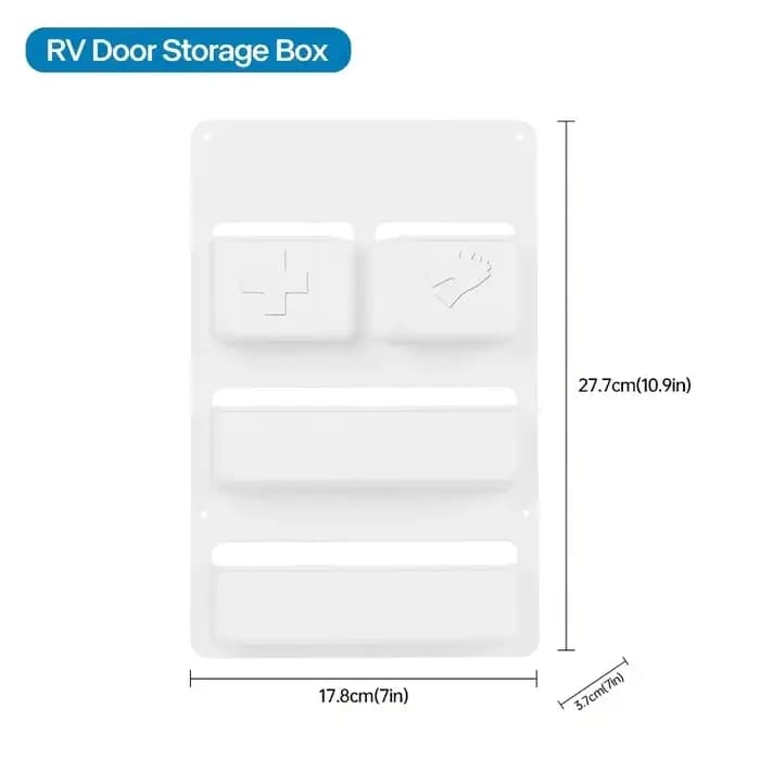 Pochette de rangement pour porte de compartiment de toilettes de camping-car blanc